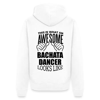 Bachata - Unisex Premium Organic Zip Hoodie - white - Back - Thijin (182cm)
