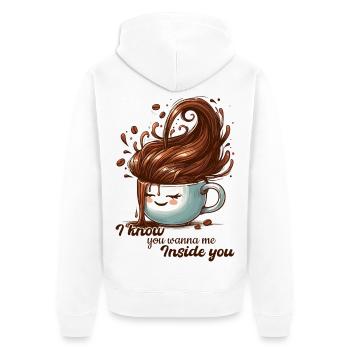 Coffee Mug Funny Gift - Unisex Premium Organic Zip Hoodie - white - Back - Thijin (182cm)