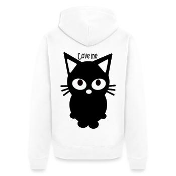 Kitten - Unisex Premium Organic Zip Hoodie - white - Back - Thijin (182cm)