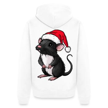 Weihnachten Ratte - Unisex Premium Bio Zip Hoodie - Weiß - Hinten - Thijin (182cm)