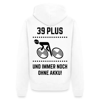 39 Plus – still without battery! Bicycle Road Bike B - Unisex Premium Organic Zip Hoodie - white - Back - Thijin (182cm)