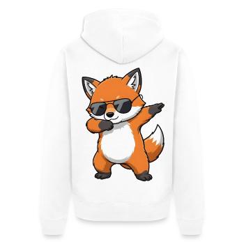 Dabbing Fuchs - Unisex Premium Bio Zip Hoodie - Weiß - Hinten - Thijin (182cm)