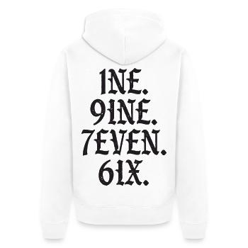 Vintage 1976 - Unisex Premium Bio Zip Hoodie - Weiß - Hinten - Thijin (182cm)