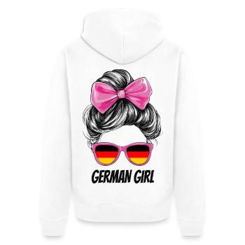 Germany Flag Flag Woman Sunglasses Fan - Unisex Premium Organic Zip Hoodie - white - Back - Thijin (182cm)