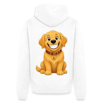 Funny Smile Golden Retriever – Number One - Unisex Premium Bio Zip Hoodie - Weiß - Hinten - Thijin (182cm)
