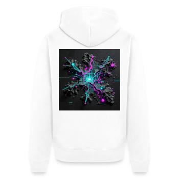 Die Landkarte ist nicht das Gebiet - Unisex Premium Bio Zip Hoodie - Weiß - Hinten - Thijin (182cm)