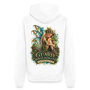 Guardians of Earth - Guard what remains - Unisex Premium Bio Zip Hoodie - Weiß - Hinten - Thijin (182cm)