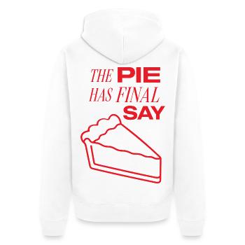 Kuchen – The Pie Has Final Say - Unisex Premium Bio Zip Hoodie - Weiß - Hinten - Thijin (182cm)