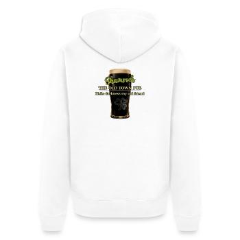 Hello_Darkness_Print - Unisex Premium Bio Zip Hoodie - Weiß - Hinten - Thijin (182cm)