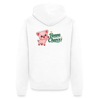 Piwi le cochon - Veste à capuche bio Premium Unisexe - blanc - Dos - Thijin (182cm)