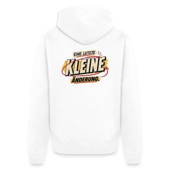 Eine letzte kleine Änderung - Unisex Premium Bio Zip Hoodie - Weiß - Hinten - Thijin (182cm)
