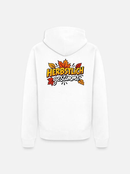Herbstlich gestimmt - Unisex Premium Bio Zip Hoodie - Weiß