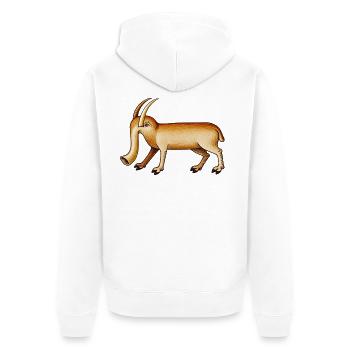 Mittelalterlicher Elefant – 15. Jahrhundert - Unisex Premium Bio Zip Hoodie - Weiß - Hinten - Thijin (182cm)