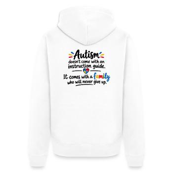 Autismus Familienherz Puzzle - Unisex Premium Bio Zip Hoodie - Weiß - Hinten - Thijin (182cm)