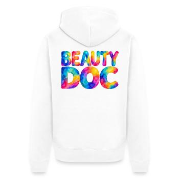 Beauty Doc - Unisex Premium Bio Zip Hoodie - Weiß - Hinten - Thijin (182cm)