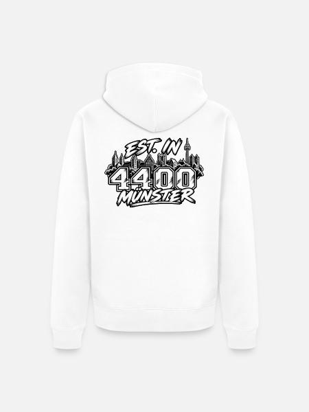 Est. in 4400 Münster - Unisex Premium Bio Zip Hoodie - Weiß