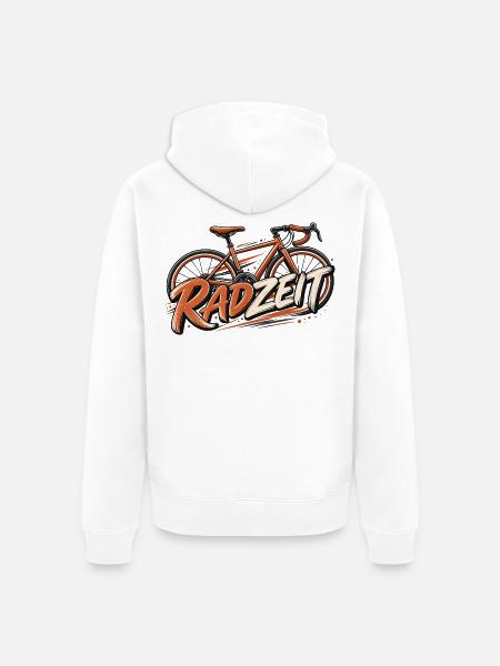 Radfahren Retro Fahrradmotiv Zeitlose Geschenkidee - Unisex Premium Bio Zip Hoodie - Weiß