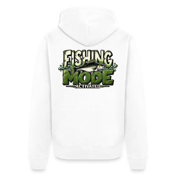 Fishing Mode Activated Angeln Angler Geschenkidee - Unisex Premium Bio Zip Hoodie - Weiß - Hinten - Thijin (182cm)