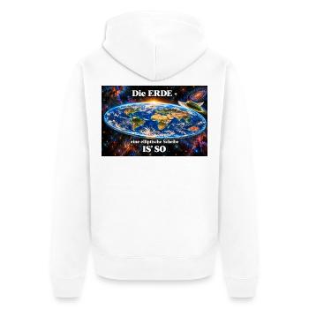 Die Erde -  elliptische Scheibe - Unisex Premium Bio Zip Hoodie - Weiß - Hinten - Thijin (182cm)