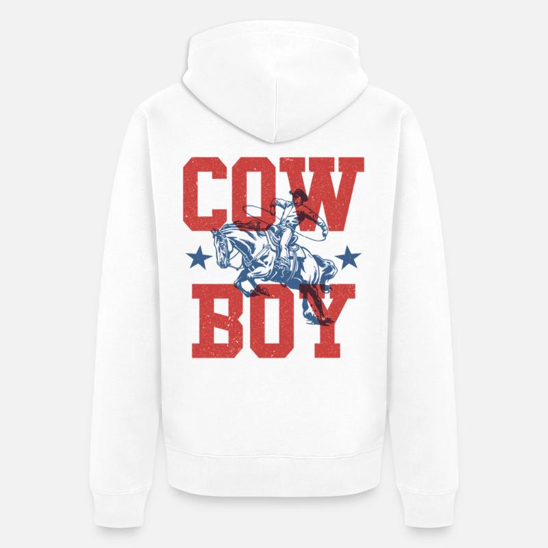 Cow-boy - Veste à capuche bio Premium Unisexe - blanc