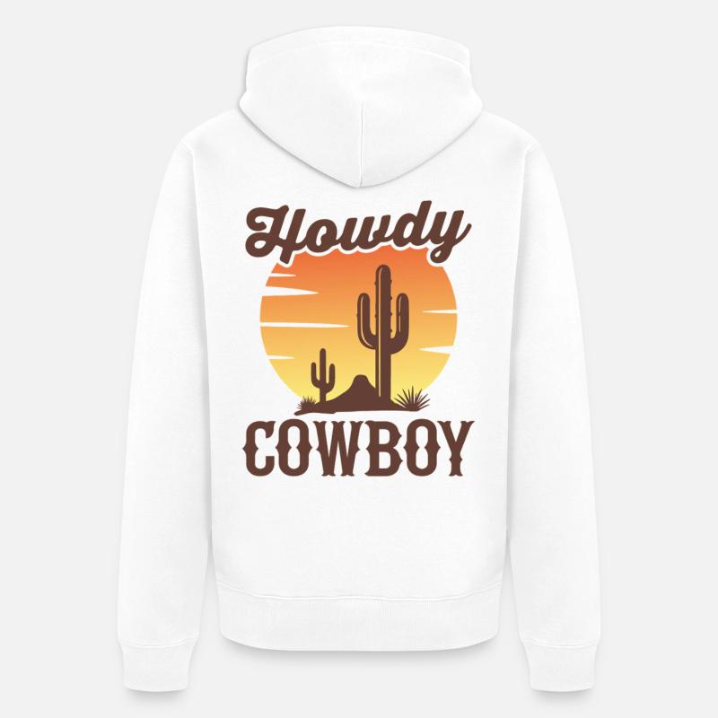 Salut Cowboy - Veste à capuche bio Premium Unisexe - blanc