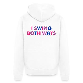 I Swing Both Ways - Unisex Premium Bio Zip Hoodie - Weiß - Hinten - Thijin (182cm)