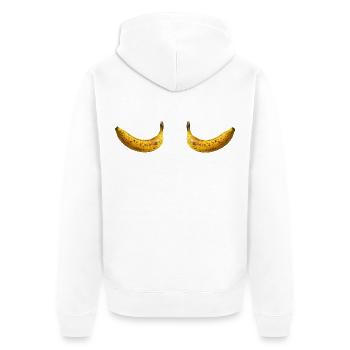Bananen-T-Shirt - Unisex Premium Bio Zip Hoodie - Weiß - Hinten - Thijin (182cm)