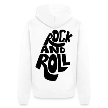 Rock and Roll, Musik, Musiker Gitarre Gitarrist * - Unisex Premium Bio Zip Hoodie - Weiß - Hinten - Thijin (182cm)