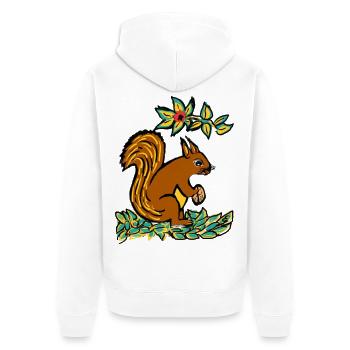EC Squirrel I Animal I Holiday I Gift - Unisex Premium Organic Zip Hoodie - white - Back - Thijin (182cm)