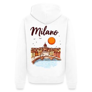 Milan Skyline – la métropole italienne de la mode et du design - Veste à capuche bio Premium Unisexe - blanc - Dos - Thijin (182cm)