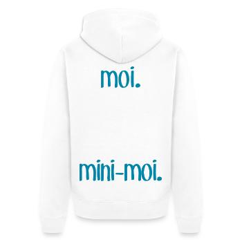 Ich & M-Ich - Unisex Premium Bio Zip Hoodie - Weiß - Hinten - Thijin (182cm)