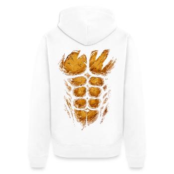 Fire Orange Muscle Structure - Unisex Premium Organic Zip Hoodie - white - Back - Thijin (182cm)
