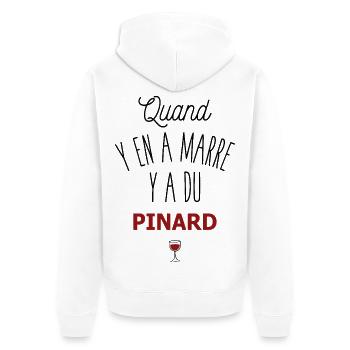 Vin Pinard Apéro Aperitif Ciation drôle Humour - Veste à capuche bio Premium Unisexe - blanc - Dos - Thijin (182cm)