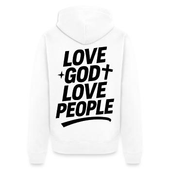 Aime Dieu et aime ton prochain - Veste à capuche bio Premium Unisexe - blanc - Dos - Thijin (182cm)