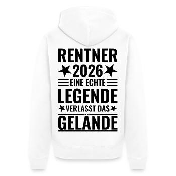 Retraités 2026 - Une légende quitte le site - Veste à capuche bio Premium Unisexe - blanc - Dos - Thijin (182cm)