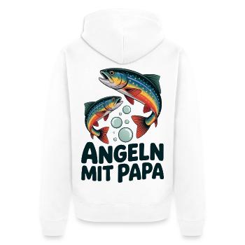 Pêcher avec papa - Veste à capuche bio Premium Unisexe - blanc - Dos - Thijin (182cm)