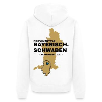 Swabia | OBERALLGÄU - Unisex Premium Organic Zip Hoodie - white - Back - Thijin (182cm)
