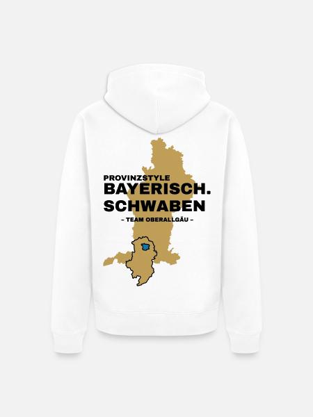 Schwaben | OBERALLGÄU - Unisex Premium Bio Zip Hoodie - Weiß