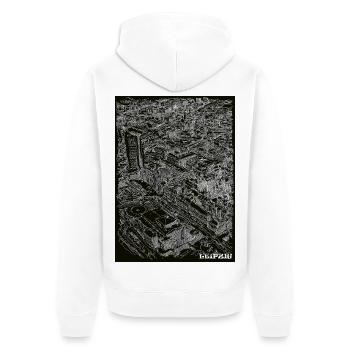 Leipzig Birdeye - Veste à capuche bio Premium Unisexe - blanc - Dos - Thijin (182cm)