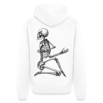 SKELETON DANCER - black & white - Unisex Premium Organic Zip Hoodie - white - Back - Thijin (182cm)