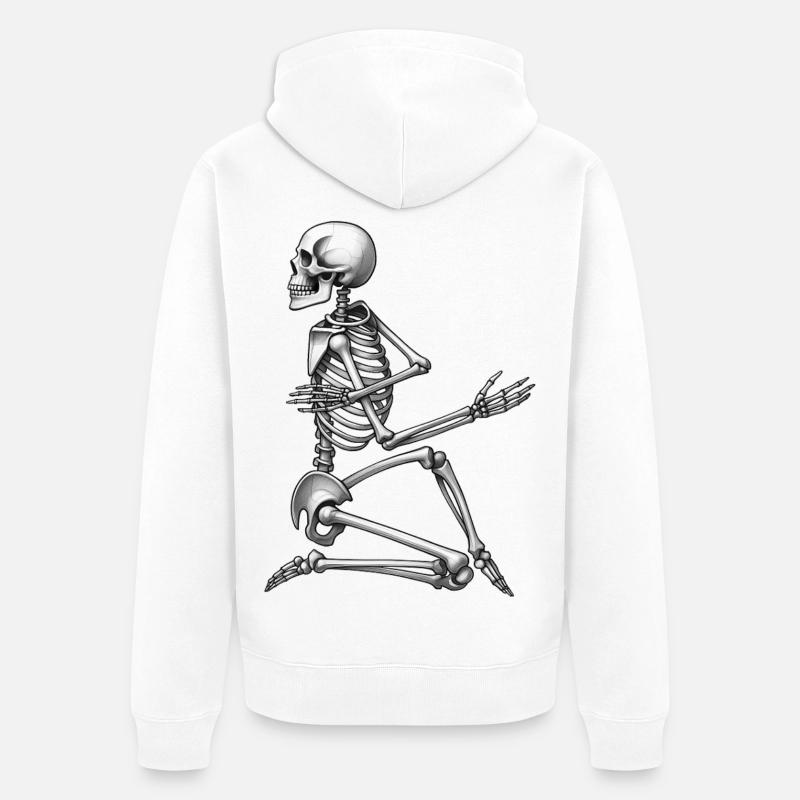SKELETON DANCER - black & white - Veste à capuche bio Premium Unisexe - blanc