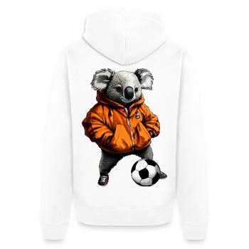 Soccer Koalas / Soccer Koala Bear - Unisex Premium Organic Zip Hoodie - white - Back - Thijin (182cm)