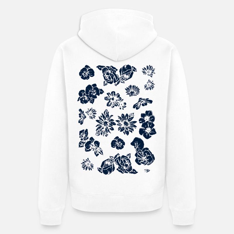 fleurs - Veste à capuche bio Premium Unisexe - blanc