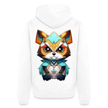 Geometrischer Fuchs Pop Art - Unisex Premium Bio Zip Hoodie - Weiß - Hinten - Thijin (182cm)