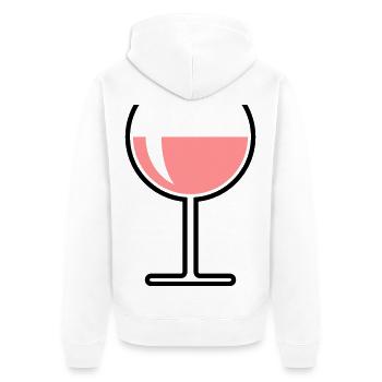 Verre de vin rosé ouvert rond (vin rosé / vin / 2C) - Veste à capuche bio Premium Unisexe - blanc - Dos - Thijin (182cm)