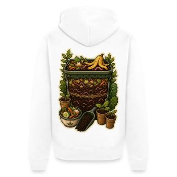 Worm compost garden cross-section - Unisex Premium Organic Zip Hoodie - white - Back - Thijin (182cm)