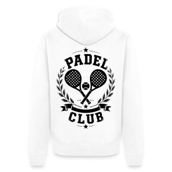 Emblème du club de padel - Veste à capuche bio Premium Unisexe - blanc - Dos - Thijin (182cm)