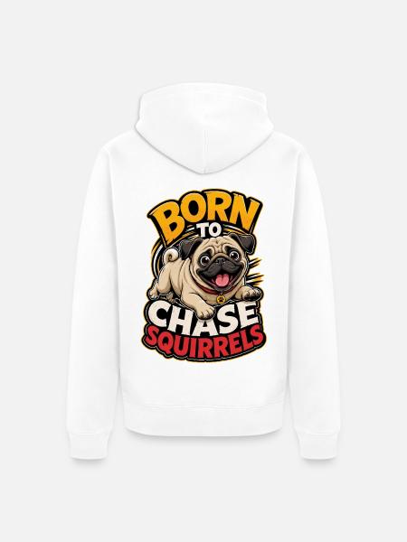 Mops - Unisex Premium Bio Zip Hoodie - Weiß