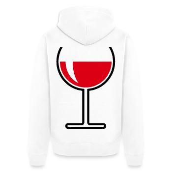 Rotweinglas Rund Offen (Rotwein / Wein / 2C) - Unisex Premium Bio Zip Hoodie - Weiß - Hinten - Thijin (182cm)