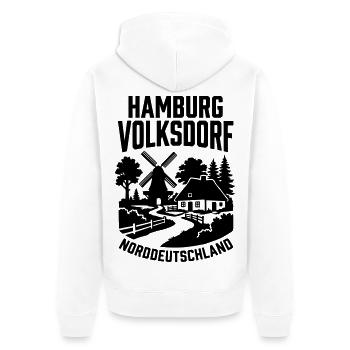 Volksdorf Hamburg Walddörfer  - Unisex Premium Bio Zip Hoodie - Weiß - Hinten - Thijin (182cm)